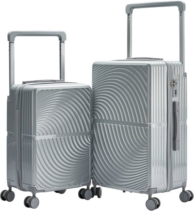 طقم شنط سفر بولي كربونات ليمرا، 20 24 بوصة، 4 عجلات، بزاوية 360 درجة، OT-9003 - فضي product image 1