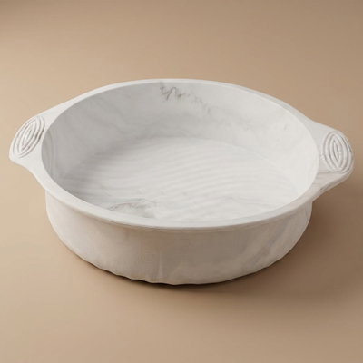 Al Saif Gallery Silicone Cake Mold, 240 x 114 x 65 mm, Round, Handle, Deep - White product image 1