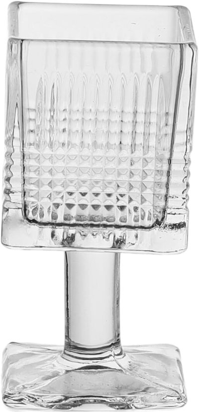 طقم كاسات تقديم زجاج مؤسسة التاج المنزلية، 70 مل، 3 قطعة، مربع، قاعدة - شفاف product image 3