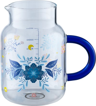 طقم إبريق مع كوب زجاج السيف غاليري، قطعتين، 600 مل - شفاف ازرق product image 2