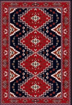 سجاده بشاير شكل مستطيل، 0.90 × 2 سم، صنع آلياً - احمر product image