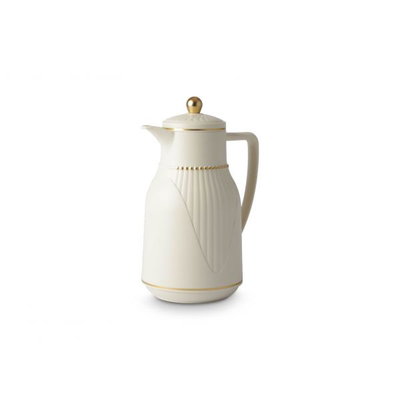 Al Saif Gallery Sawar Gallery 2 thermos, 1 liter, thermal glass inner shell, plastic outer shell - beige product image 1