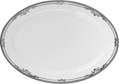 طقم سفرة بورسلان ريدج، 122 قطعة - ابيض فضي product image 12