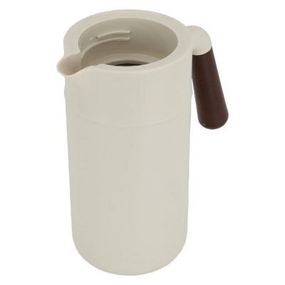 Timeless Tara Thermos, 1.2 litres, wooden handle, compressor, steel inner container, steel outer shell - beige product image 3