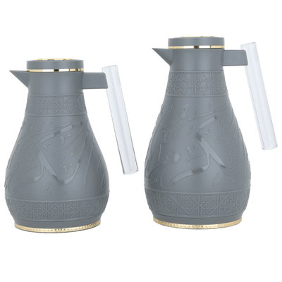 طقم ترامس كرم السيف غاليري، 1 / 0.65 لتر، نقش إسلامي، حافظة داخلية زجاج حراري - رمادي product image 4