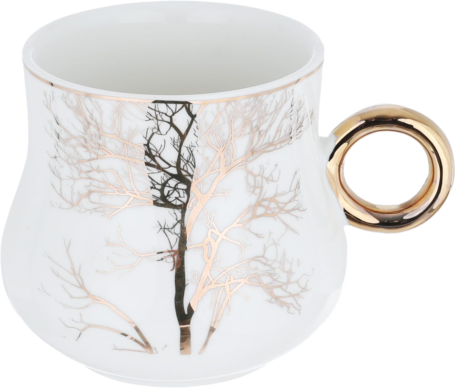 Al Saif Gallery porcelain mug, 200 ml, golden-white tree pattern product image