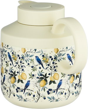 Timeless Hala Thermos, Stainless Steel Inner Container, 0.6 Liter, Press-On, Self-Service - Cream Color product image 2