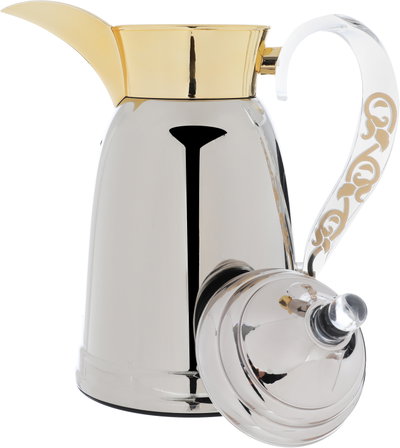 Al Saif Gallery Qamar thermos set, 1 liter, thermal glass inner container, steel outer shell - silver product image 6