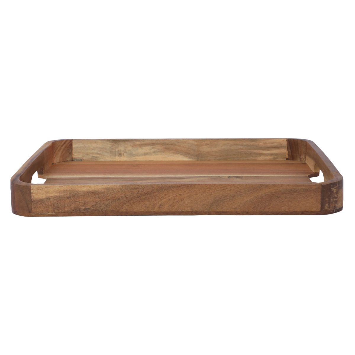 Wooden serving tray with Al Saif Gallery handle, 38 x 28 x 4 cm, rectangle, medium - brown product image