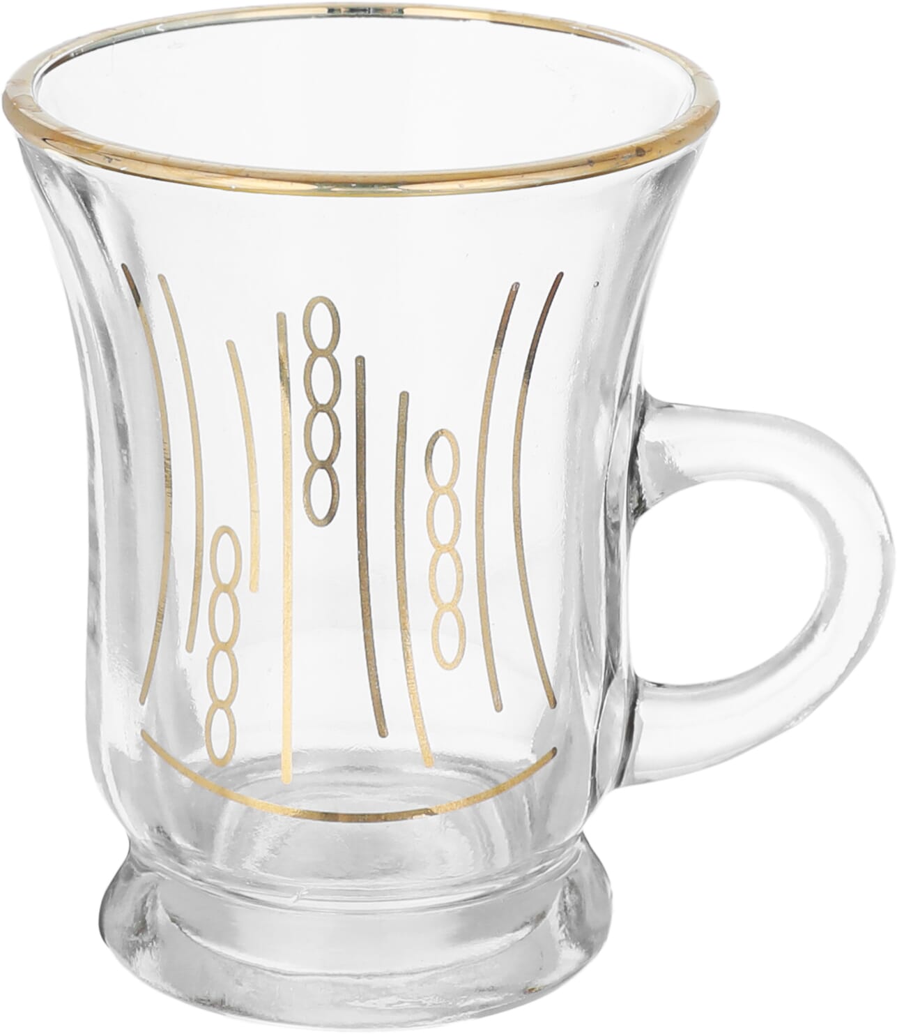 Al Saif Gallery Glass Cup Set, 6 Pieces, 200 Ml - Clear Gold product image 2