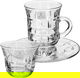 Al Saif Gallery Crystal Tea and Coffee Serving Set, with Saucer, 18 Pieces - Transparent product image 1