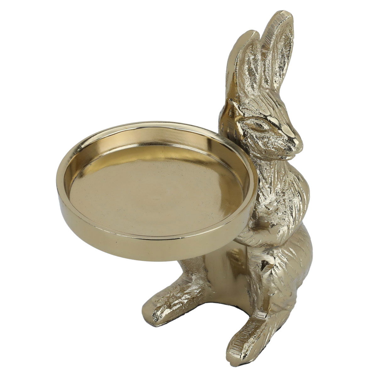 Al Saif Gallery Steel Serving Stand, Rabbit with Round Plate - Gold product image 2