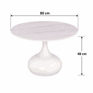 طقم طاولات سيراميك و معدن، 3 قطع - ابيض product image 2