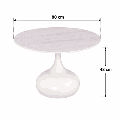 طقم طاولات سيراميك و معدن، 3 قطع - ابيض product image 2