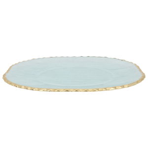 Al Saif Gallery glass plate, 31.5 x 31.5 x 1.6 cm, gold rim, large - clear product image 2