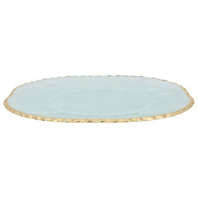 Al Saif Gallery glass plate, 31.5 x 31.5 x 1.6 cm, gold rim, large - clear product image 2