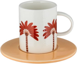 Al Saif Gallery, Turkish coffee cup with porcelain saucer, 14 cm, 2 pieces - white and colored product image