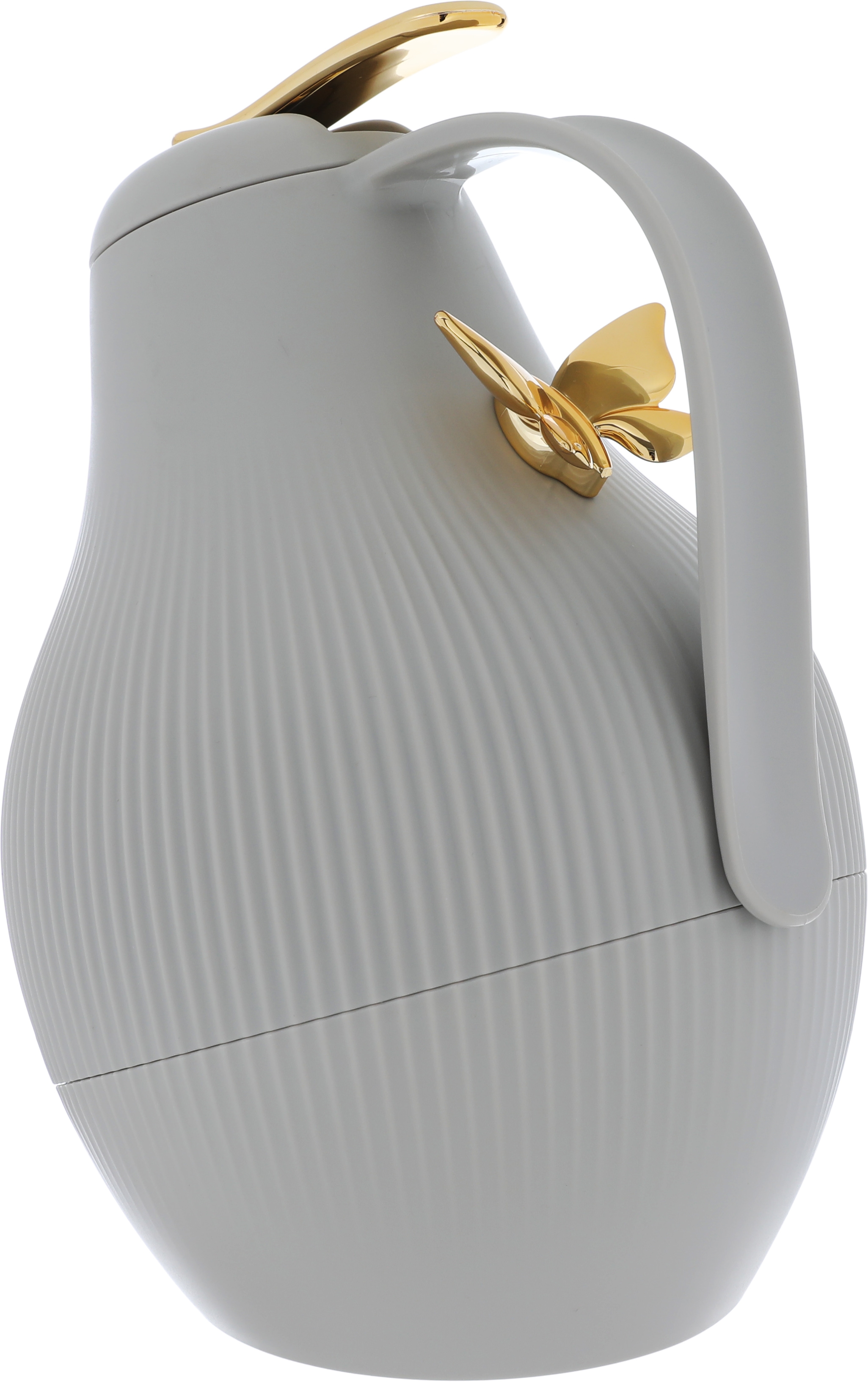 Al Saif Gallery Dora thermos, 1 liter, golden butterfly, thermal glass inner shell, plastic outer shell - gray product image 2