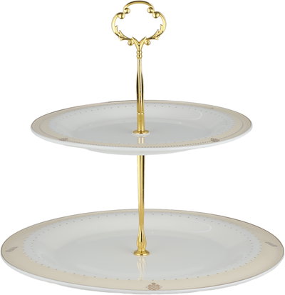 طقم تقديم سفرة بورسلان السيف غاليري، 65 قطعة، نقش ذهبي - أبيض بيج product image 25