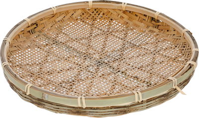 صحن تقديم خوص السيف غاليري، 40×40×15 سم، دائري - بني فاتح product image 1