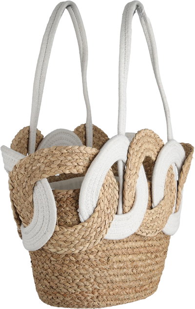 شنطة ترامس خوص السيف غاليري، 45x27 سم - بيج ابيض product image 2