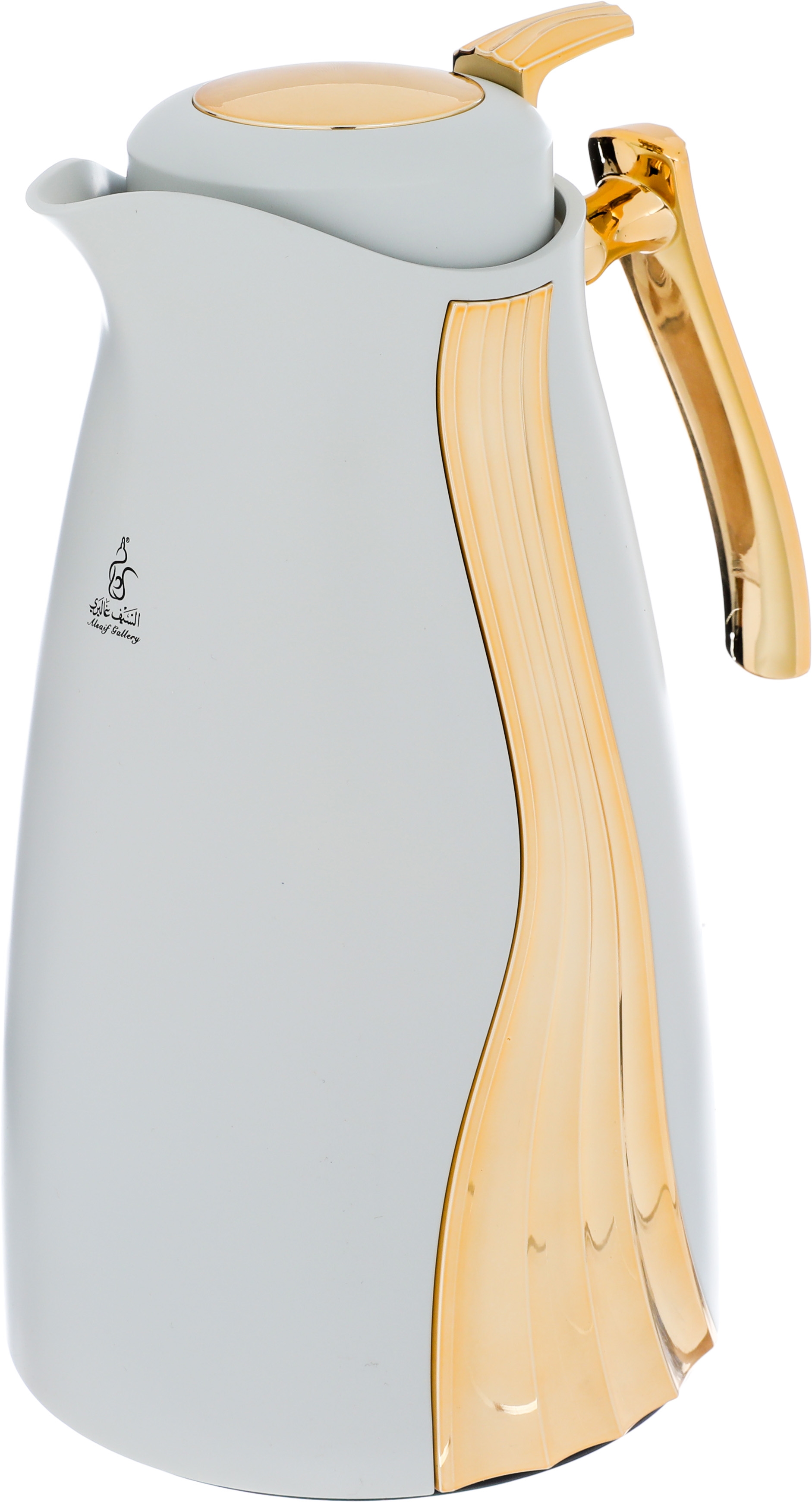 Al Saif Gallery Karma thermos, two pieces, thermal glass inner case, steel outer case - white and golden product image 6