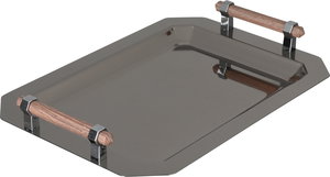 طقم طوفريات ستانلس استيل السيف غاليري، 3 قطع، مستطيل، يد خشبي- أسود لامع product image 2