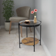 طاولة جانبية مودرن زجاج و خشب MDF، 55×50 سم - بني product image 1