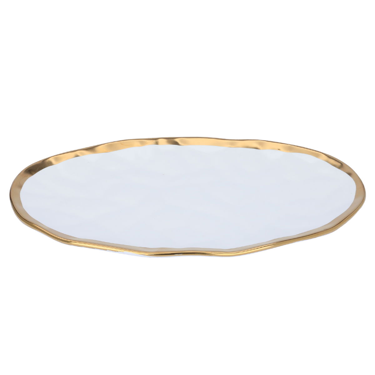 Al Saif Gallery porcelain serving plate, 31x18x2 cm, oval, with golden font - white product image 2