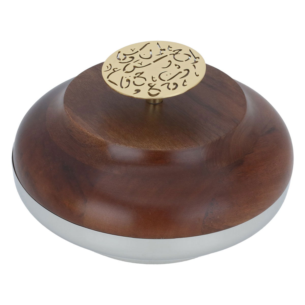 تمرية بغطاء استيل السيف غاليري، 21×21×11 سم - فضي خشبي product image 2