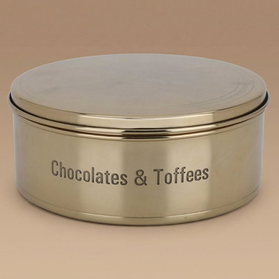 علبة استيل السيف غاليري، 20 سم، دائري بغطاء - ذهبي product image 1