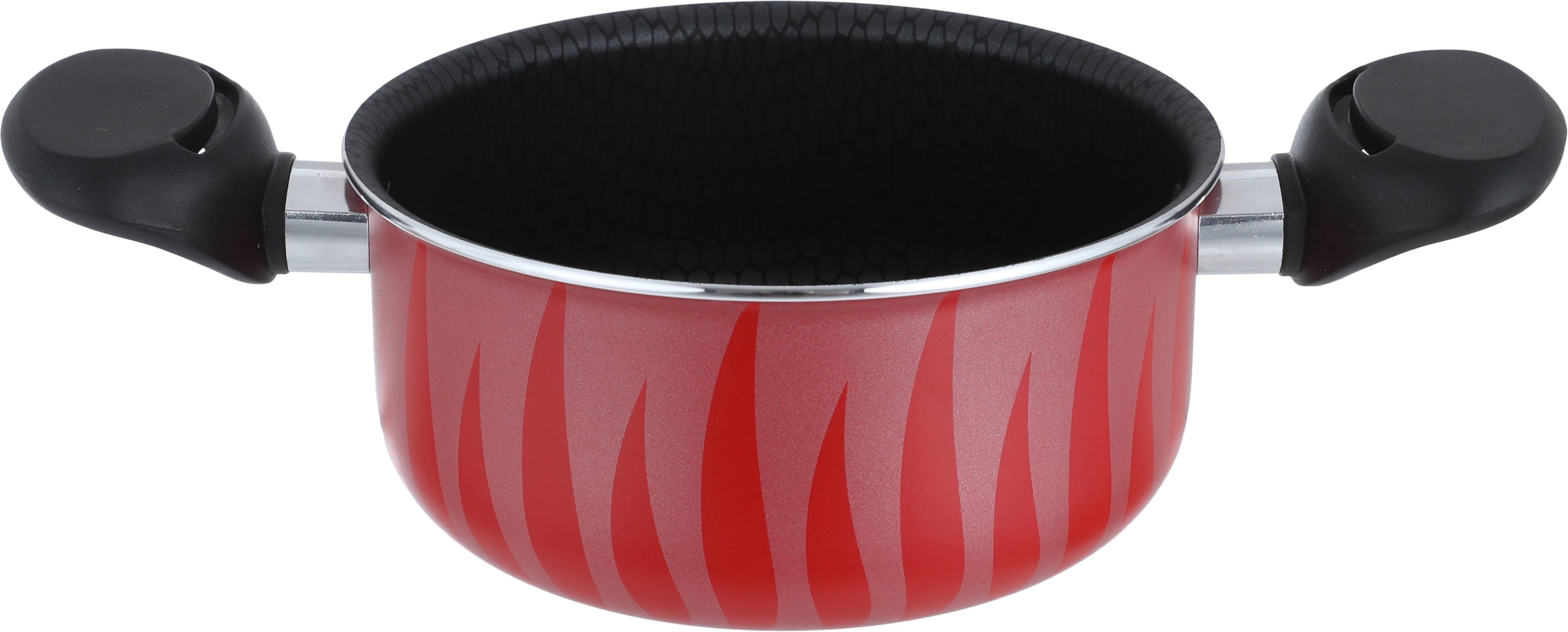 Red Flame 18 cm Steel Cooking Pot with Steel Lid - Red product image 3