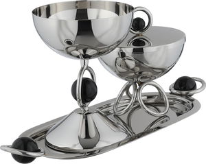 طقم مبخرة ستاينلس استيل السيف غاليري، 3 قطعة - فضي أسود product image 2