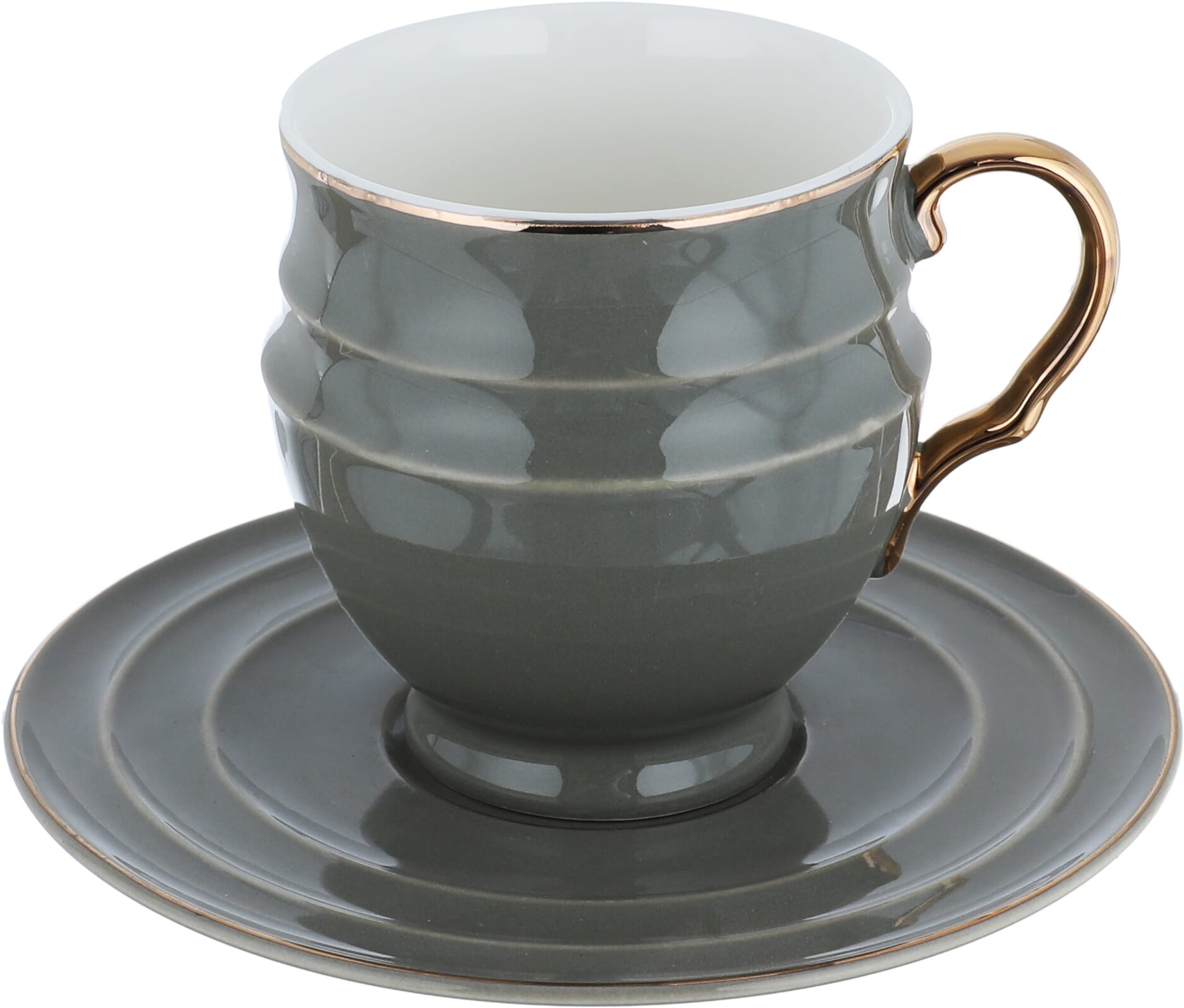 Al Saif Gallery Porcelain Coffee Cup Set, 12 Pieces - Gray product image 2