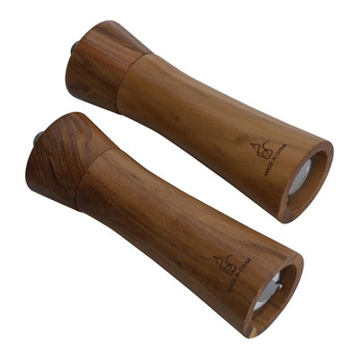 مطحنة فلفل وملح خشب السيف غاليري، قطعتين - بني product image 4