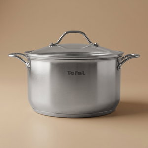 Tefal Stainless Steel Saucepan with Glass Lid, 28 cm - Silver product image