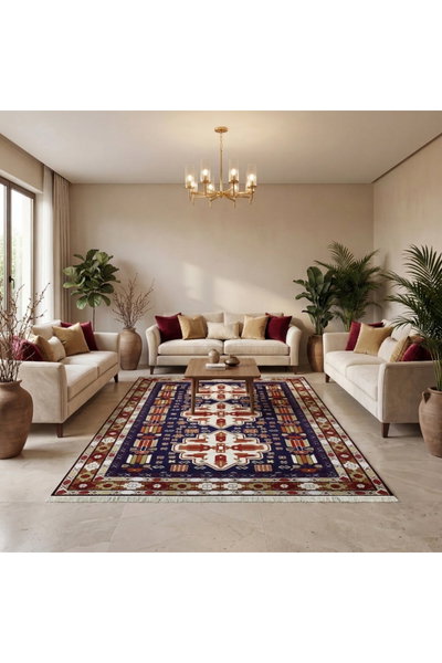 سجادة مجلس بوليستر سجادتي، 300×200 سم، نقشة صدف - أحمر product image 5