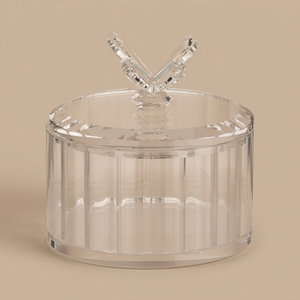 علبة تخزين زجاج السيف غاليري، 10x10x9.5 سم، دائري، غطاء - شفاف ملون product image