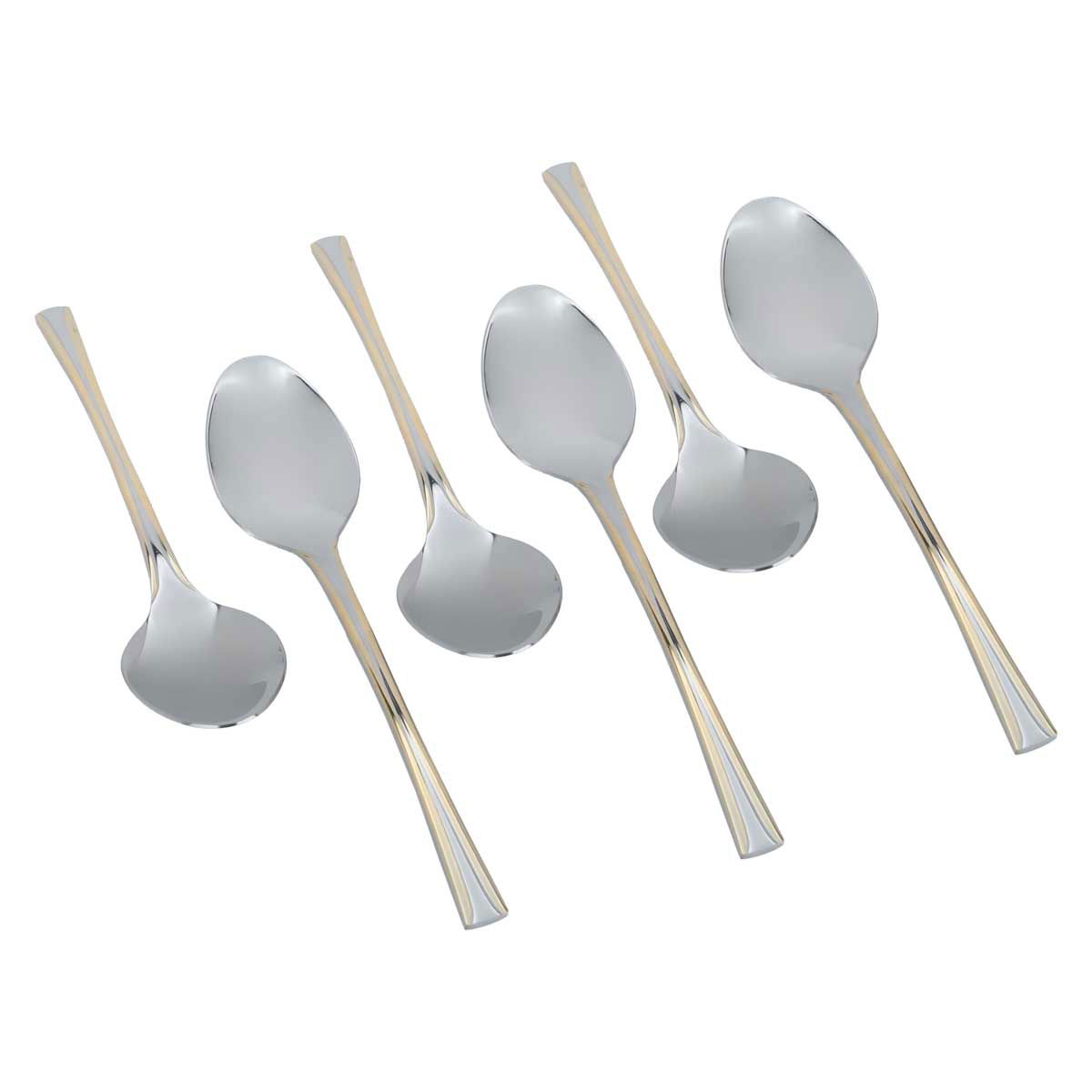 Al Saif Gallery steel cutlery set, 24 pieces - golden silver product image 4