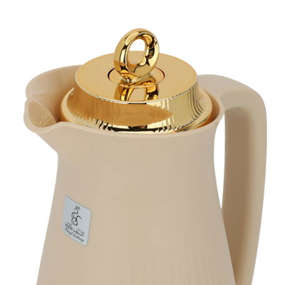 ترمس تايملس، حافظة داخلية زجاج حراري، 1 لتر، ضغاط - بيج product image 6