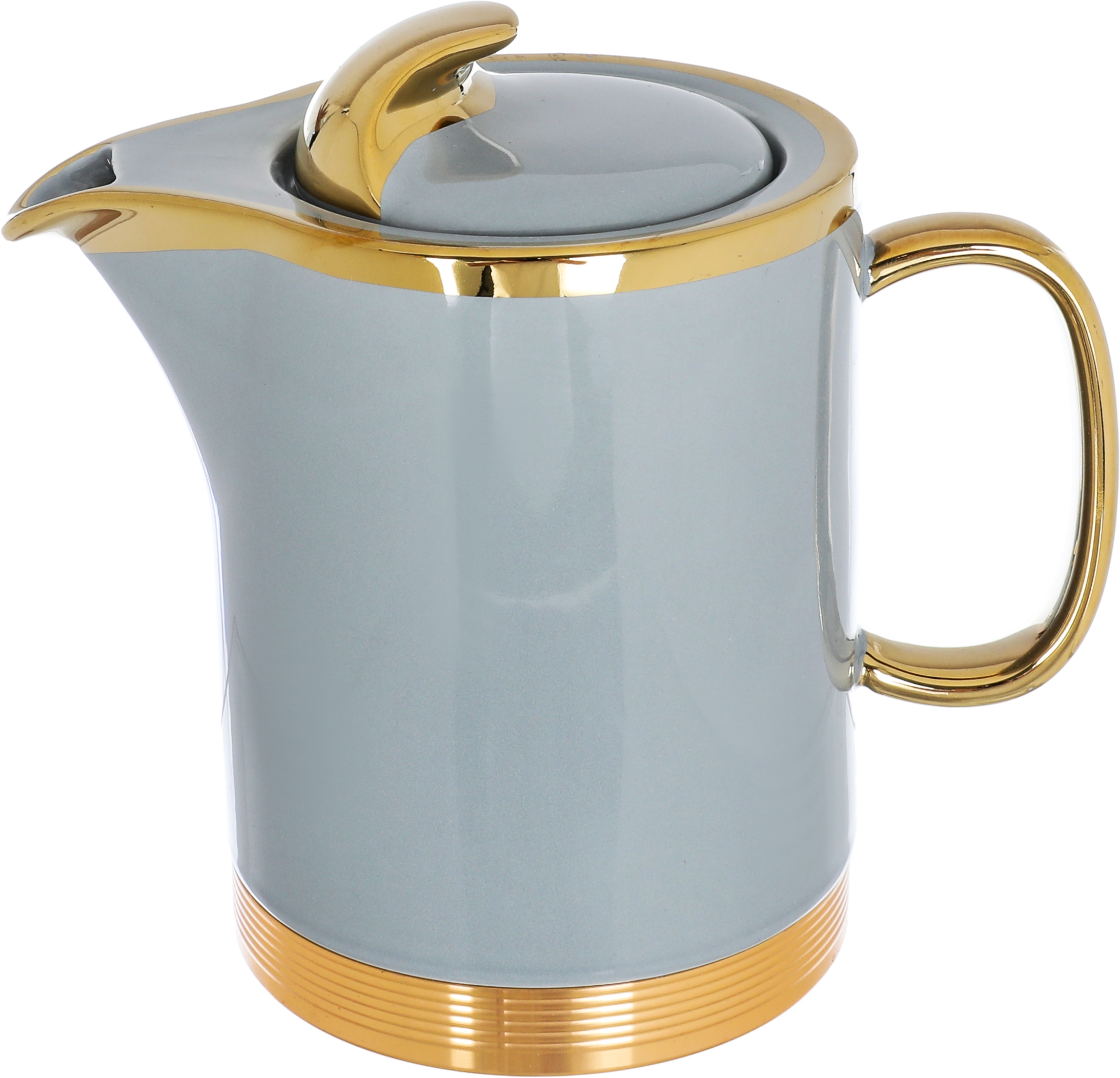 Al Saif Gallery Empire Porcelain Tea Serving Set, 250 ml/1 liter, Jug, 4 Cups, Tofaria - Golden Gray product image 4