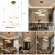 Norco Modern Aluminum Acrylic Chandelier, 3 Rings, 3000K, 60W - Gold product image 2