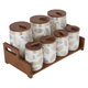 Al Saif Gallery Porcelain Spice Jar Set with Lid and Wooden Stand, 7 Pieces - White product image 3