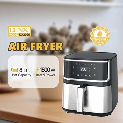 قلاية هوائية دينكس ، 1800 واط، 8 لتر ،DX2090 - اسود فضي product image 3