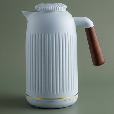 Everest Jayda Thermos, 1 liter, thermal glass inner shell, plastic outer shell - white product image 1