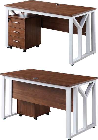 مكتب إداري خشب MDF، 160x80x75 سم - بني فاتح ابيض product image 1