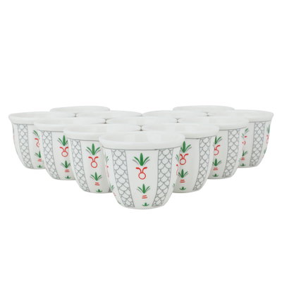 طقم فناجين قهوة عربي البادية بورسلان بورسلان السيف غاليري، 12 قطعة - متعدد الالوان product image 2