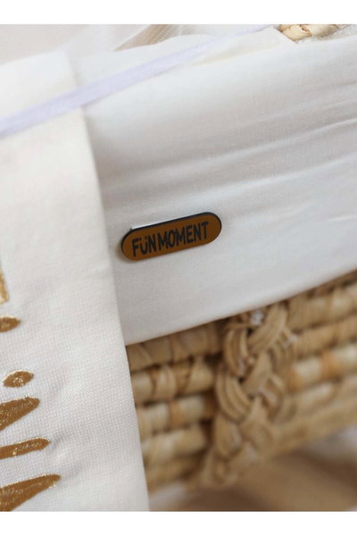 سرير موسى قطن فان مومنت، 76×42×76 سم، حامل هزاز - ابيض بيج product image 4