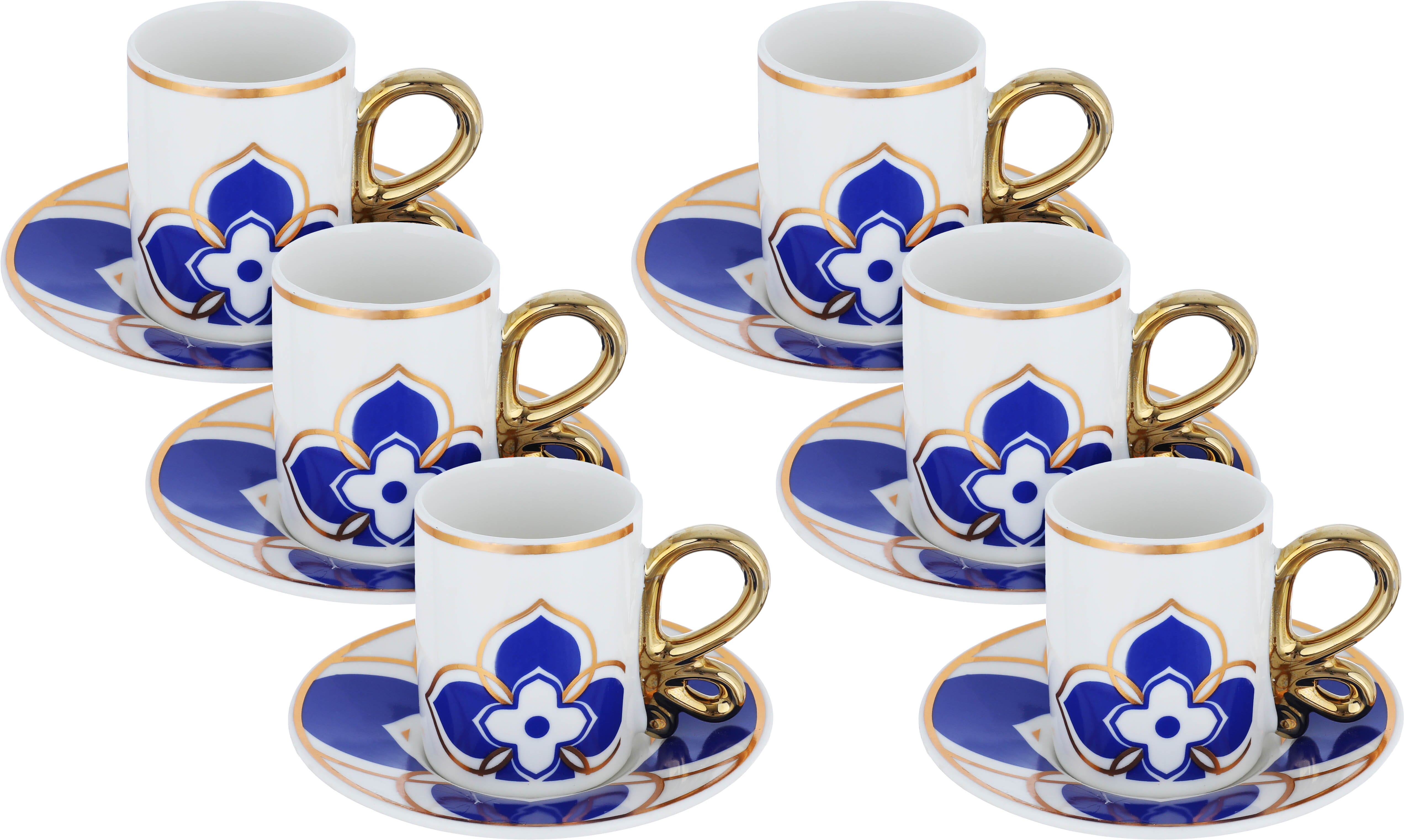 Al Saif Gallery porcelain coffee cup set, 12 pieces, saucer - white product image