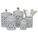 Al Saif Gallery porcelain spice jar set, perforated - white and gold product image 2